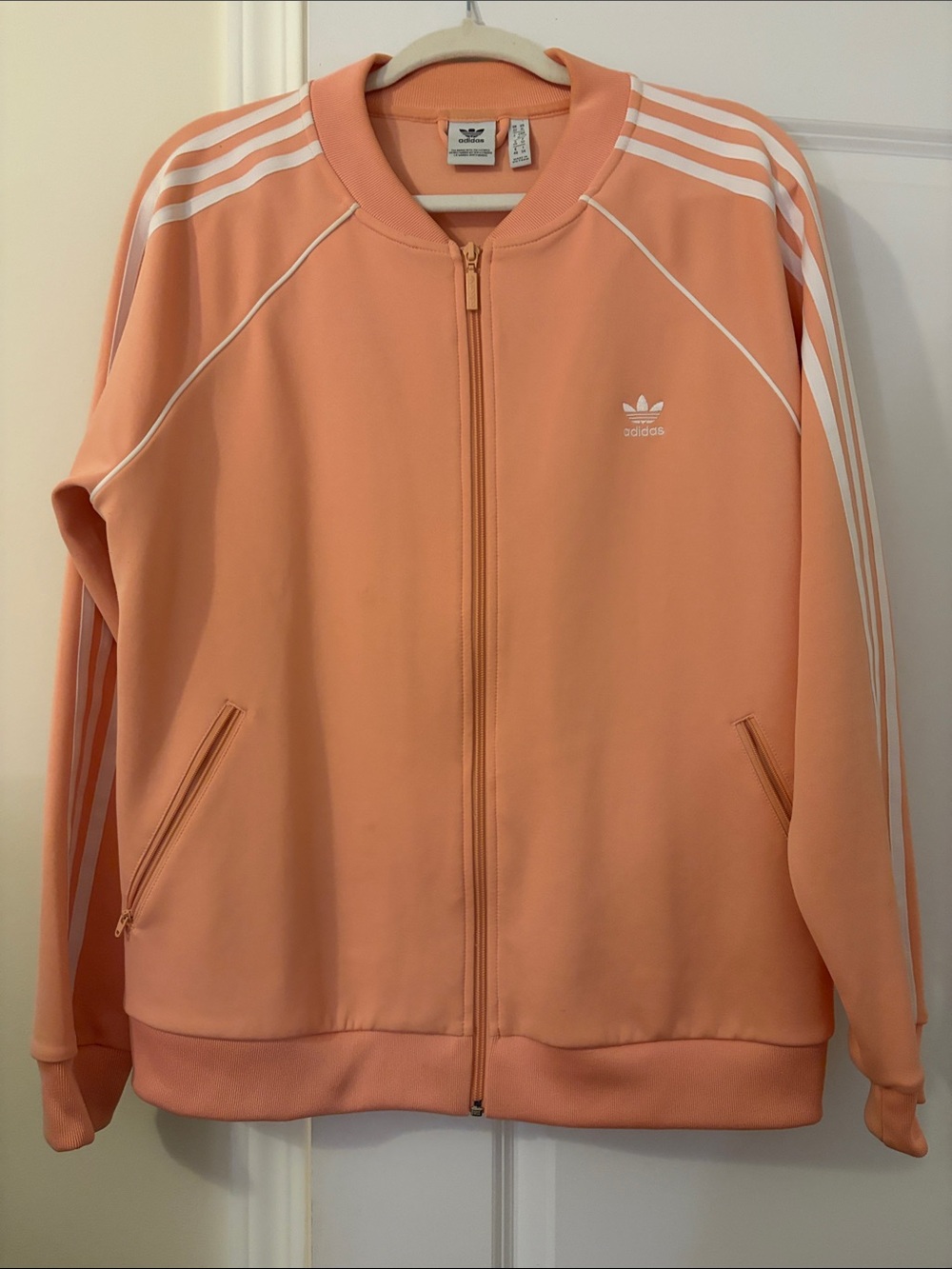 adidas Peach Bomber Jacket with White Three Stripes